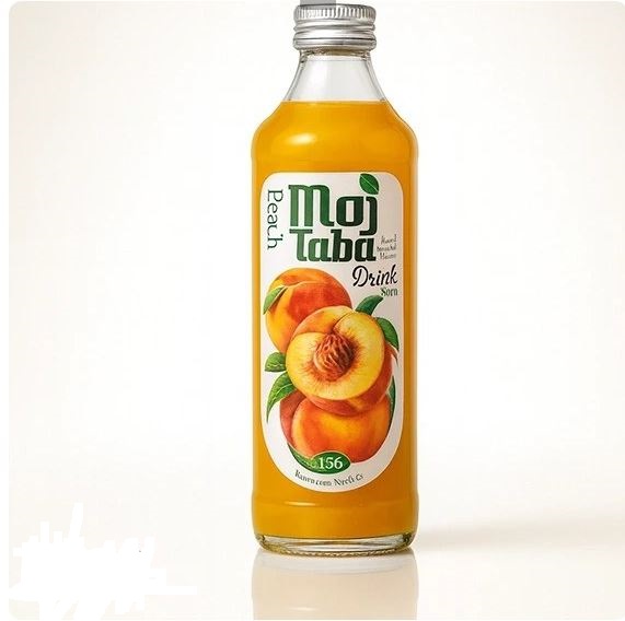 آبمیوه شیشه ای 330 میل هلو مجتبی 12عددی قیمت مصرف کننده 50.000